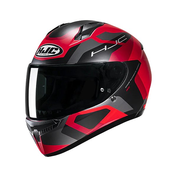 Capacete Hjc C10 Tins Verm Cinz Pret 59 [F016]