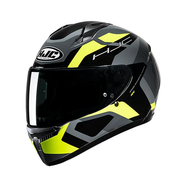 Capacete Hjc C10 Tins Cinz Verd Pret 59 [F016]