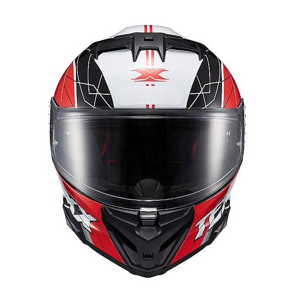 Capacete Texx Fecha Kaiman Vector Verm Pret Branc Bril 60 [F016]