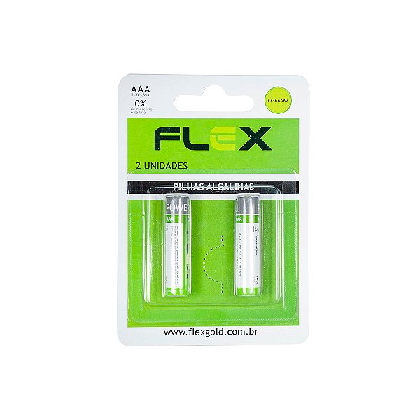 Pilha Alcalina Aaa Flex 02 Unidades Fx-aaak2 [F108]