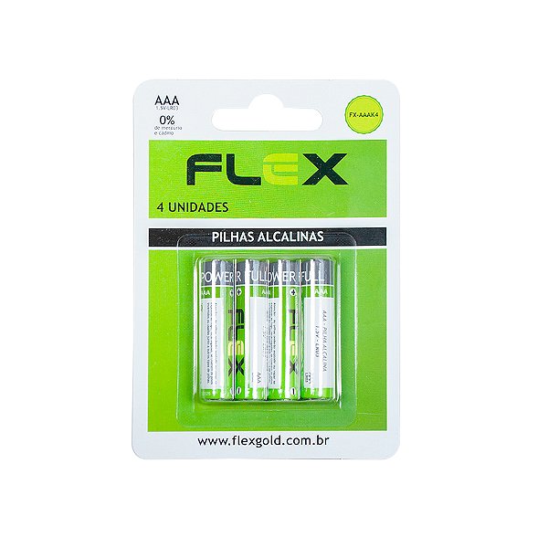 Pilha Alcalina Aaa Flex 04 Unidades Fx- Aaak4 [F108]