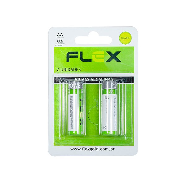 Pilha Alcalina Aa 02 Unidades Flex Fx-aak2 [F108]