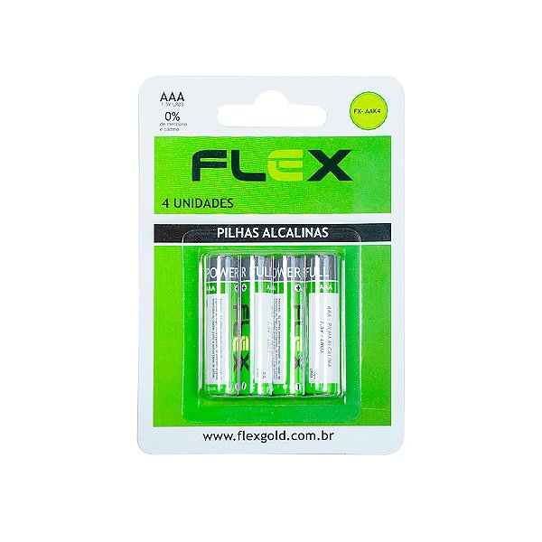 Pilha Alcalina Aa Flex 04 Unidades Fx- Aak4 [F108]