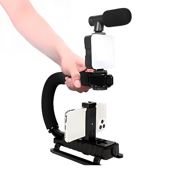 Kit Estabilizador Tripé Para Câmera Celular Gravação [F102]
