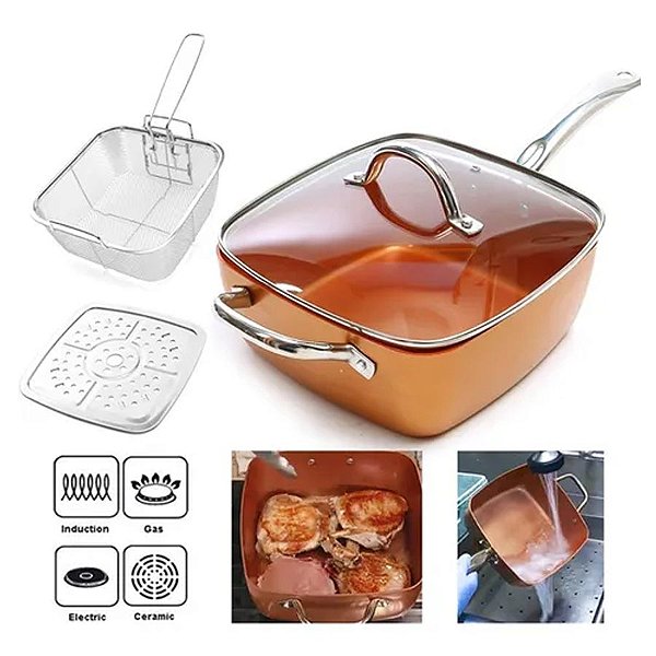Panela Maxchef Caçarola Antiaderente 24 Cm Laranja [F102]