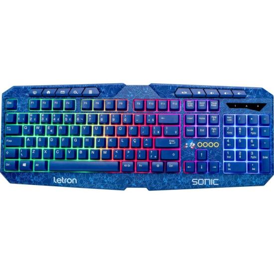 Teclado Gamer Letron Sonic USB Led Azul [F002]