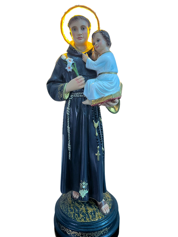 Imagem Santo Antonio 40 Cm + Iluminação e Dimer Regulador da Luz