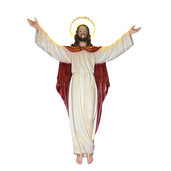 Imagem Jesus Ressuscitado Parede com Led Resina 26 cm