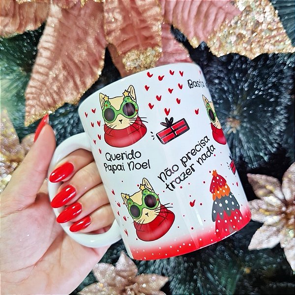 Caneca Personalizada Natal Papai Noel Unykk Não Precisa Trazer Nada