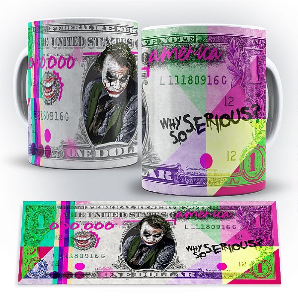 Caneca Personalizada Tema Dollar Coringa