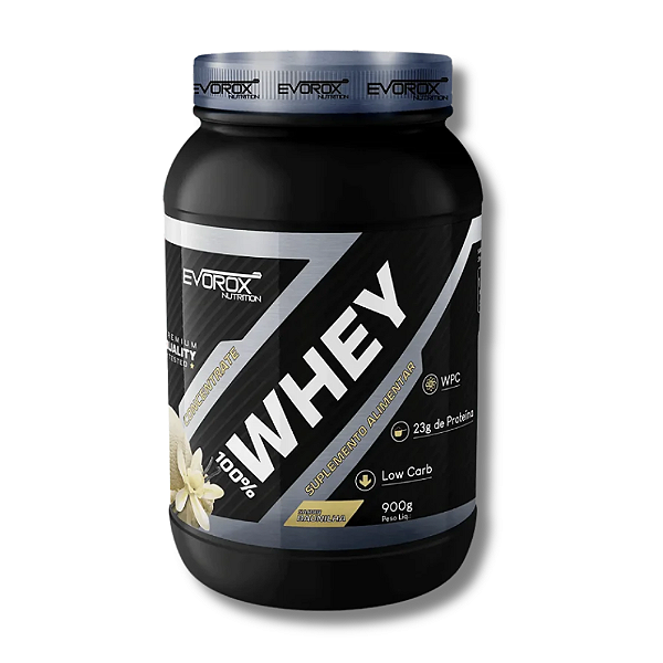WHEY PROTEIN 100% SABOR BAUNILHA 900G – EVOROX NUTRITION