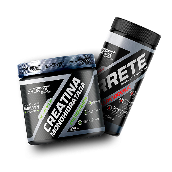 COMBO CREATINA MICRONIZADA + TERMOGÊNICO DERRETE 60 TABLETS EVOROX NUTRITION