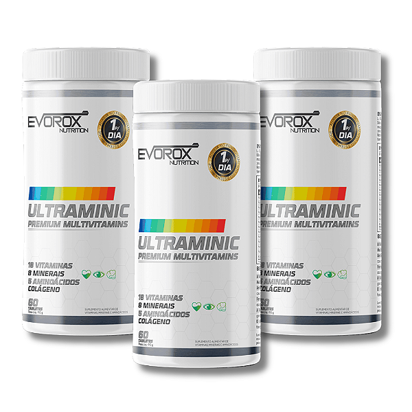 3X MULTIVITAMÍNICO ULTRAMINIC 90 TABLETES - EVOROX NUTRITION