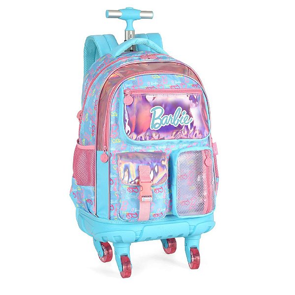 Mochila Infantil Escolar Rodinhas Feminina Barbie Luxcel