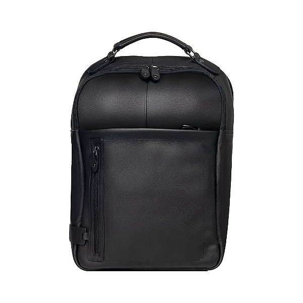 Mochila Couro Kaia Preta Notebook 17 Polegadas Pelli Brasil