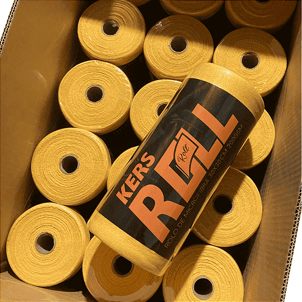 Toalha de Microfibra em Rolo 200GSM 30x30cm 50 Unidades Amarelo - KERS