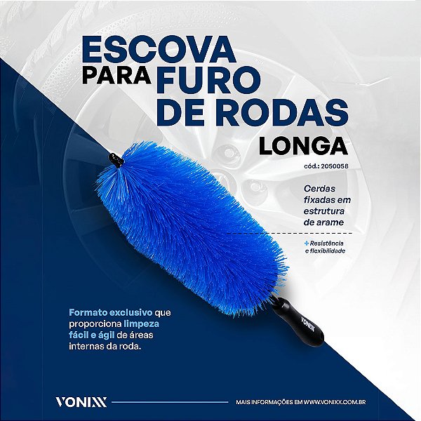 Escova Limpeza Furo de Rodas Longa - VONIXX