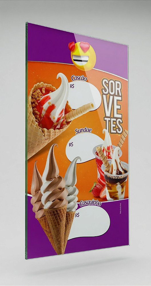 Menu de Sorvete Expresso Casquinha - 50x95CM