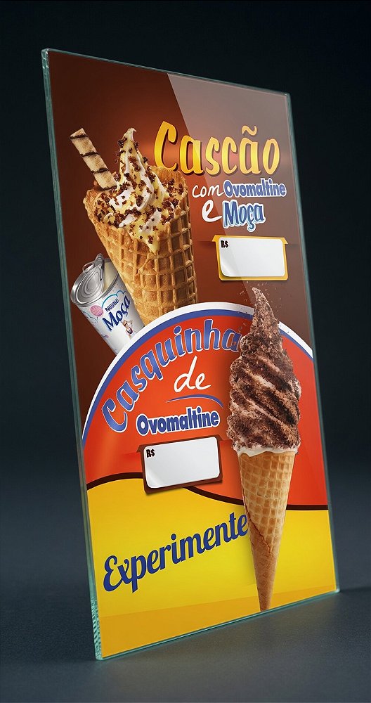 Painel de Sorvete Expresso Casquinha e Cascão com Ovomaltine- 50x95CM