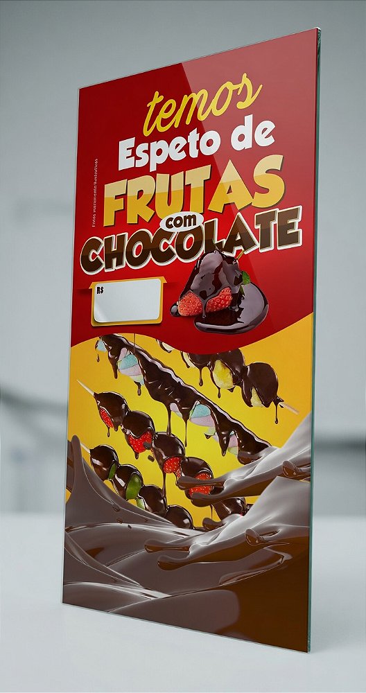 Painel de Espeto de Frutas c/ Chocolate - 50x95CM