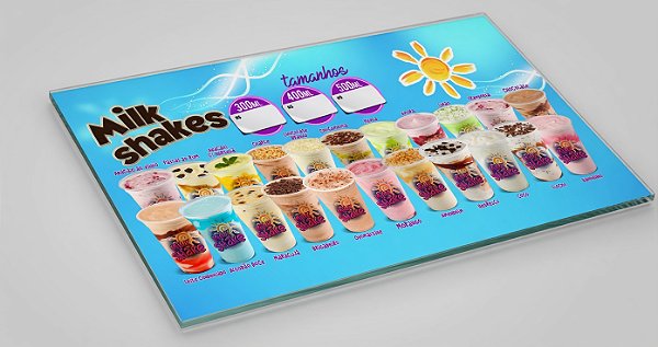 Painel de Milk Shakes - 95x50CM