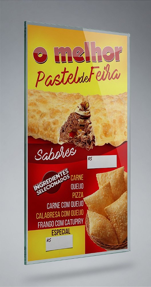 Painel de Pastel Frito - Menu - 50x95CM