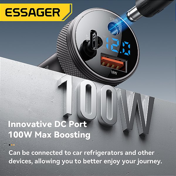 Essager Turbo 150w carregador veicular digital