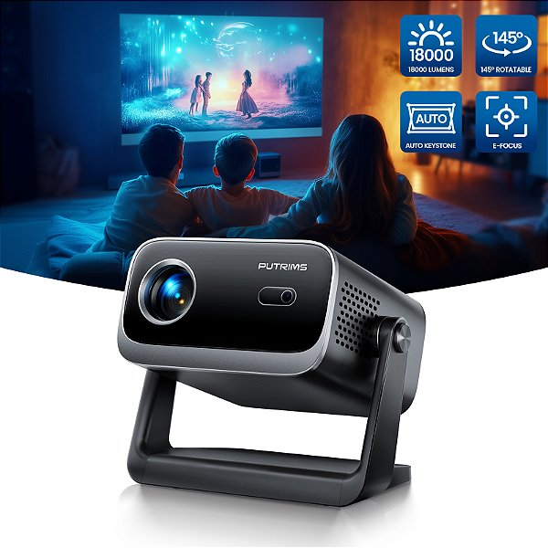Projetor Shelby's Horizon Putrims S28 - Full HD Nativo com Suporte 4K & Foco Elétrico