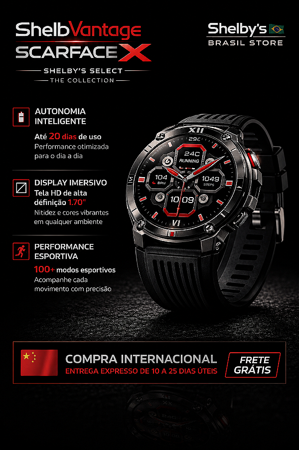 ShelbVantage Scarface X Tactical Signature — Smartwatch Premium 1100mAh