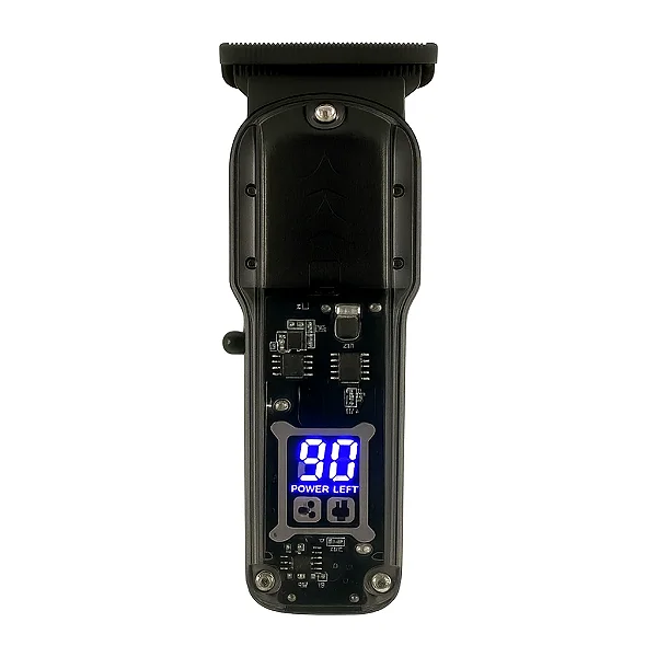 Maquina de Cortar Cabelo Transparente Visor Digital Preto