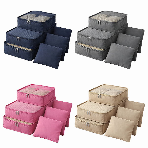 Kit 6 Organizadores de Mala para Viagem Sortido