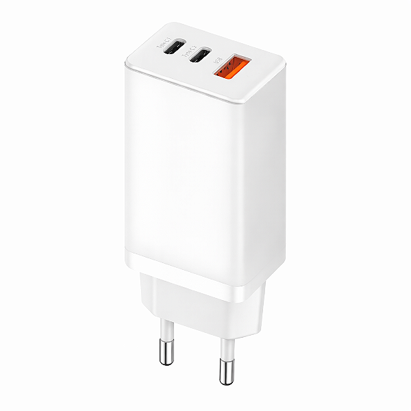 Carregador Rápido Gan 65W Quick Charger 3 Portas