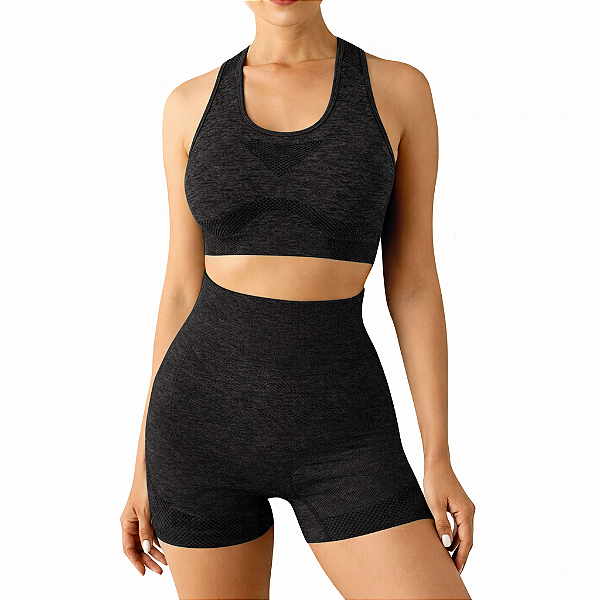 Conjunto Academia Fitness Levanta Bumbum Preto