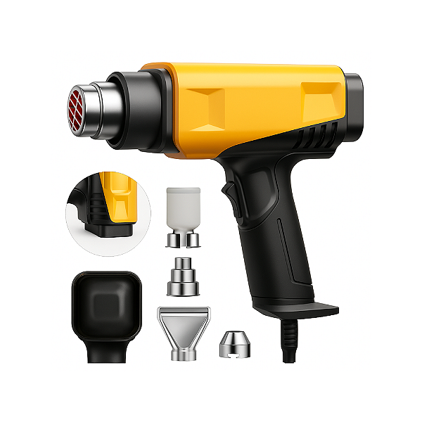 Pistola De Ar Quente Com Display Digital 127V Amarelo