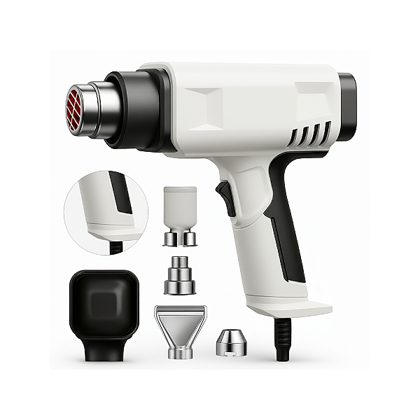 Pistola De Ar Quente Com Display Digital 127V Branco
