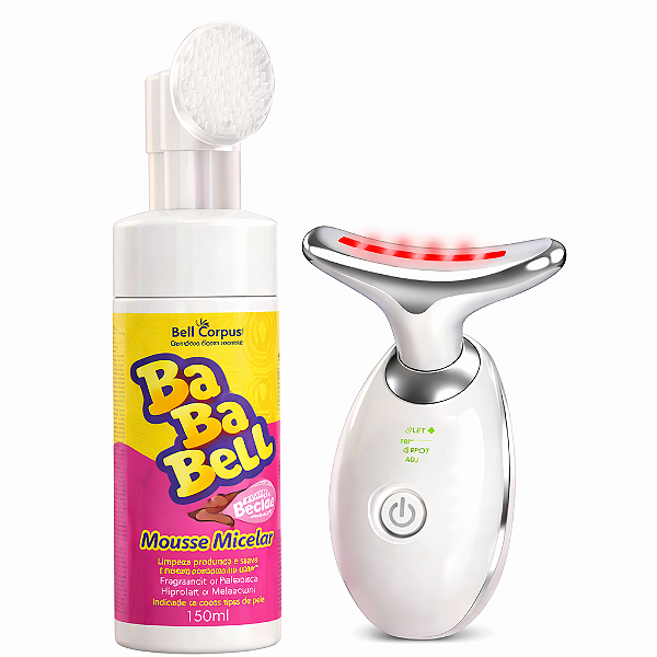 Kit Spa Facial Mousse Micelar Bababell + Massageador Facial