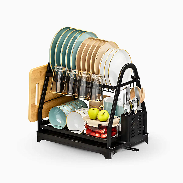 Escorredor e Organizador De Louças Inox Preto