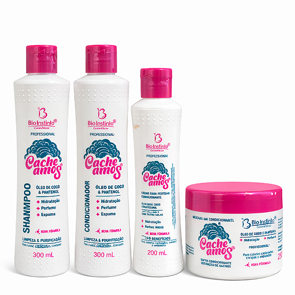 Kit Capilar Cacheamos com Oléo de Coco e Pantenol