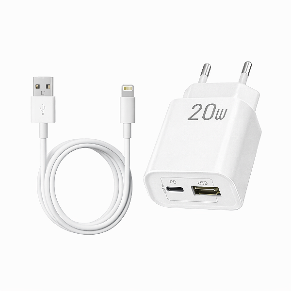 Kit Carregador Turbo 20W + Cabo Lightning