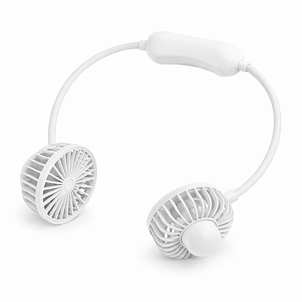 Ventilador de Pescoço Portátil Recarregável Flexível USB Branco
