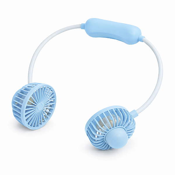 Ventilador de Pescoço Portátil Recarregável Flexível USB Azul