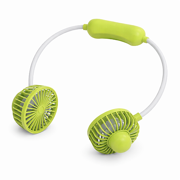 Ventilador de Pescoço Portátil Recarregável Flexível USB Verde