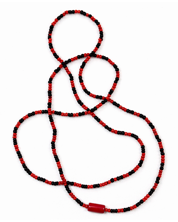 Guia de Exu Vermelha e Preta com Firma de Murano – 60 cm