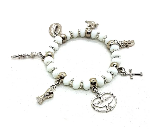 Pulseira Oxalá branca ajustável