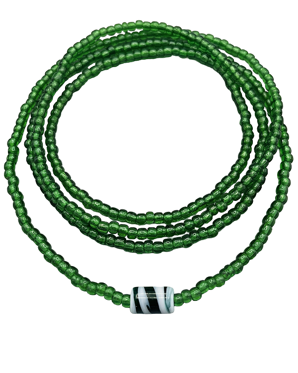 Guia de Iemanjá Ogunté – Fio de Conta | Verde Vidrado com Firma Murano