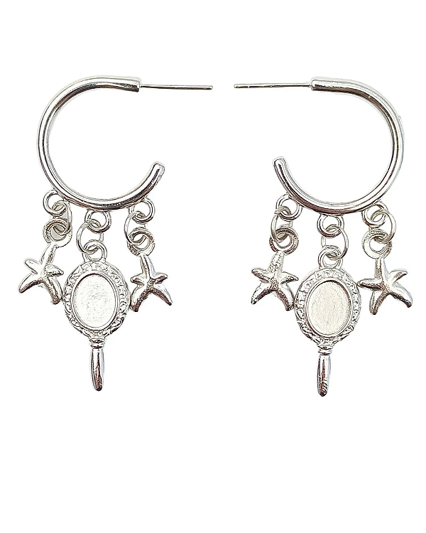 Brinco Iemanjá Liga Metálica Prateada