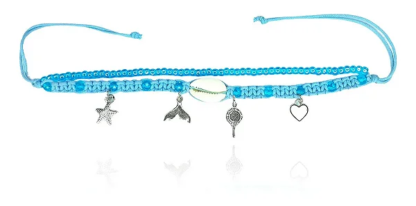 Tornozeleira de Iemanjá em Macramê – Ø 21 cm