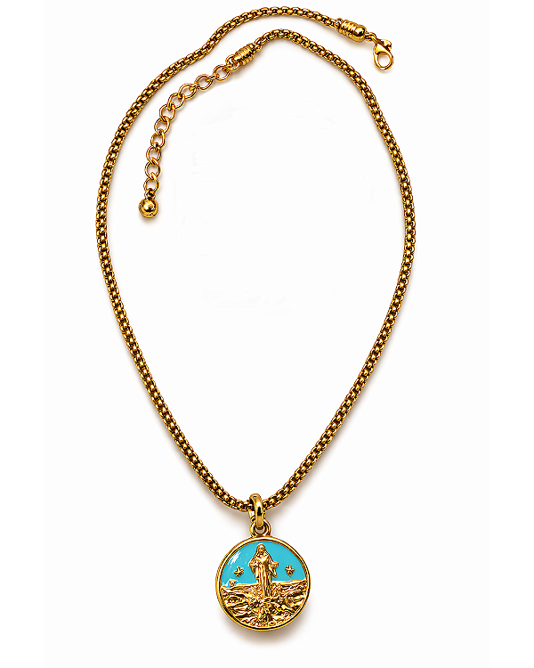 Colar Veneziano com Medalha Iemanjá – Banhado a Ouro 18K