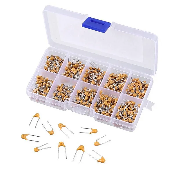 Kit Capacitores Cerâmicos Variados 300pcs 10pF a 100nF 50V