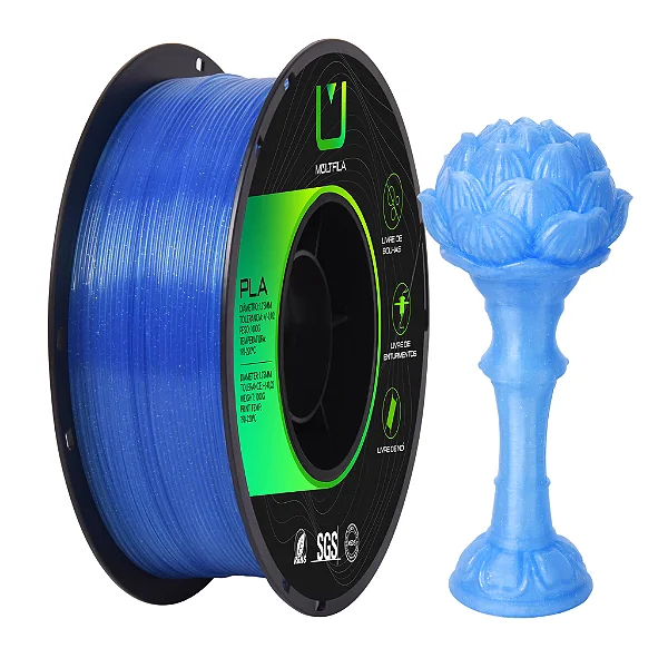 Filamento MULTFILA PLA Translúcido Azul